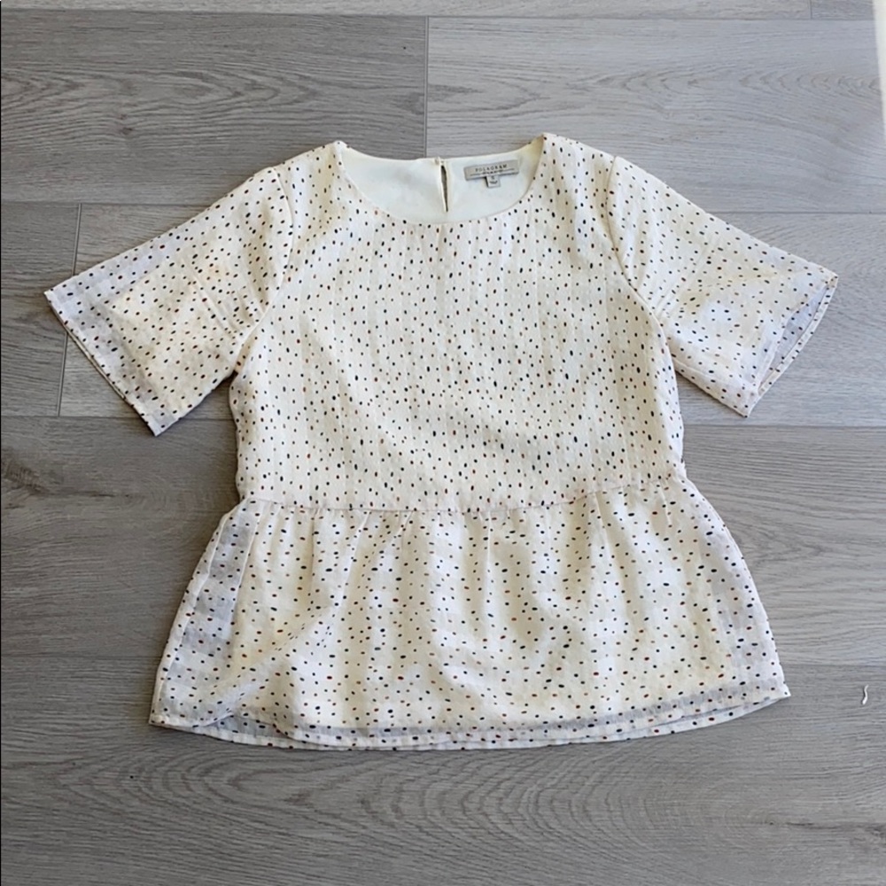 Cream color doted blouse